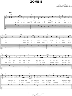 Zombie by The Cranberries - Sheet Music