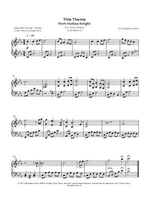 Hollow Knight [beginner] by Harpistkt Kristan Toczko - Sheet Music