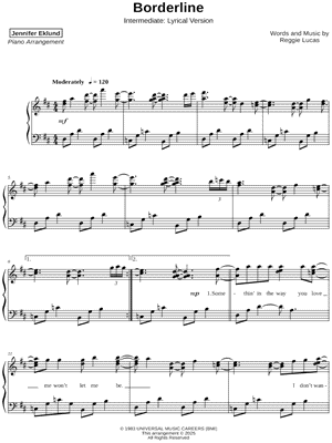 Borderline [intermediate - lyrical] by Jennifer Eklund - Sheet Music