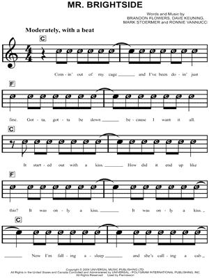 Mr. Brightside by The Killers - Sheet Music