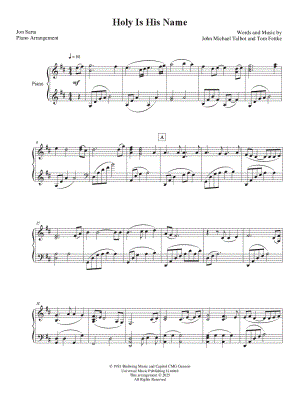 Holy Is His Name by Jon Sarta - Sheet Music