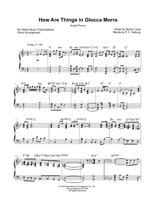 How Are Things in Glocca Morra (André Previn) by My Sheet Music Transcriptions - Sheet Music