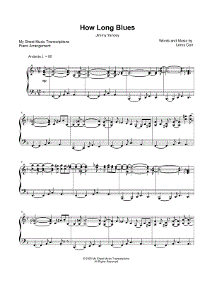 How Long Blues (Jimmy Yancey) by My Sheet Music Transcriptions - Sheet Music