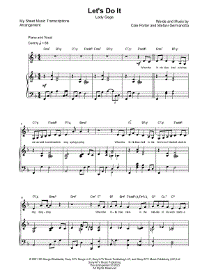 Let's Do It (Tony Bennett & Lady Gaga) by My Sheet Music Transcriptions - Sheet Music