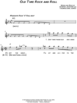 Old-Time Rock & Roll by Bob Seger & the Silver Bullet Band - Sheet Music