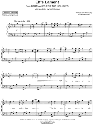 Elf's Lament [intermediate - lyrical] by Jennifer Eklund - Sheet Music