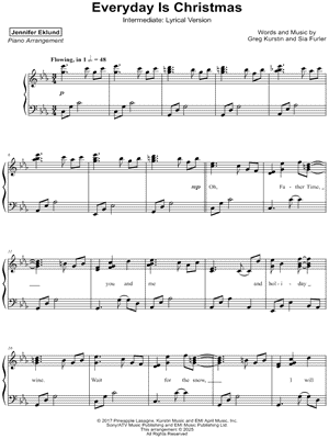 Everyday Is Christmas [intermediate - lyrical]