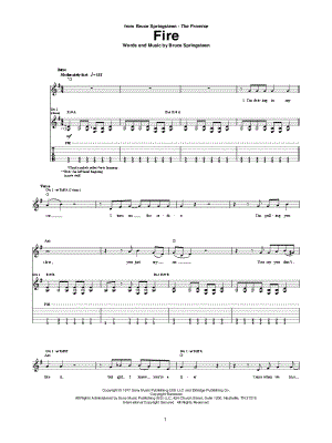 Fire by Bruce Springsteen - Sheet Music