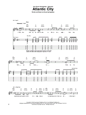 Atlantic City by Bruce Springsteen - Sheet Music