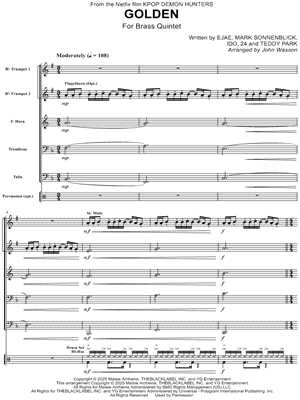 Golden - Brass Quintet Score