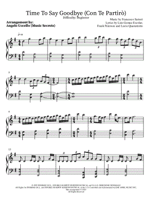 Time to Say Goodbye [beginner] by Music Secrets - Sheet Music