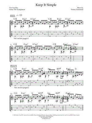 Keep It Simple by Tim Van Roy - Sheet Music