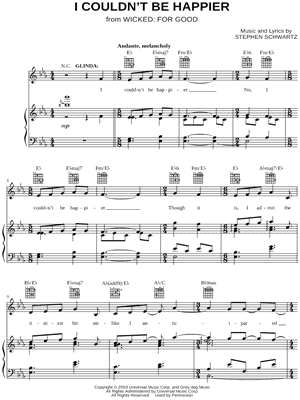 I Couldn't Be Happier from Wicked: For Good - Sheet Music