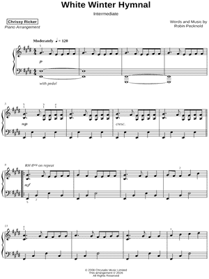 White Winter Hymnal [intermediate] by Chrissy Ricker - Sheet Music