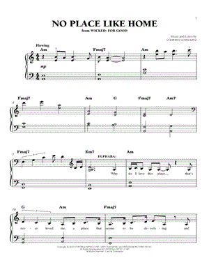 No Place Like Home from Wicked: For Good - Sheet Music