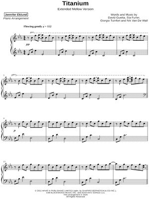 Titanium [extended mellow version] by Jennifer Eklund - Sheet Music