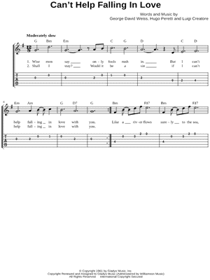 Can't Help Falling in Love by Elvis Presley - Sheet Music