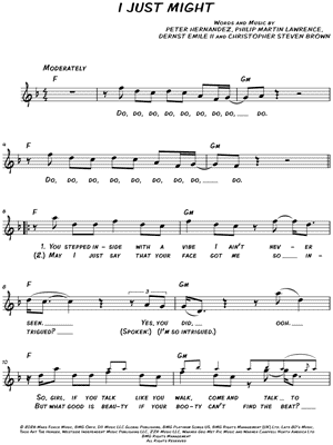 I Just Might by Bruno Mars - Sheet Music