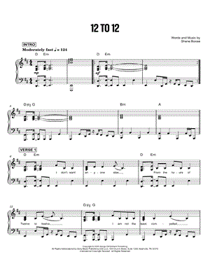12 to 12 by sombr - Sheet Music