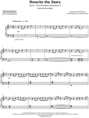 Rewrite the Stars [early intermediate] by Chrissy Ricker - Sheet Music