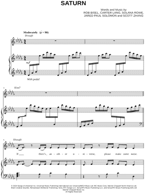 Saturn by SZA - Sheet Music