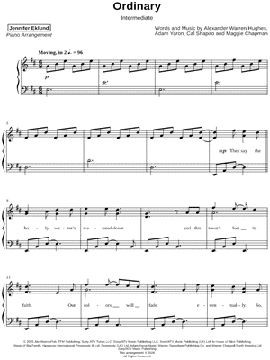 Ordinary [intermediate] by Jennifer Eklund - Sheet Music