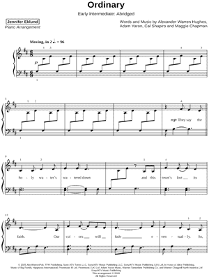 Ordinary [early intermediate - abridged] by Jennifer Eklund - Sheet Music