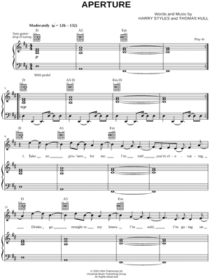 Aperture by Harry Styles - Sheet Music
