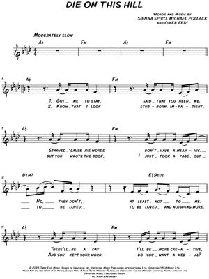 Die on This Hill by Sienna Spiro - Sheet Music