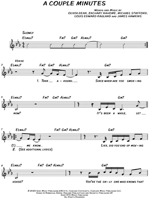 A Couple Minutes by Olivia Dean - Sheet Music