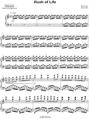 Rush of Life by Tony Ann - Sheet Music