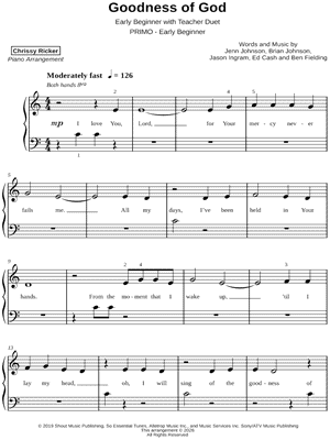 Goodness of God [early beginner] by Chrissy Ricker - Sheet Music