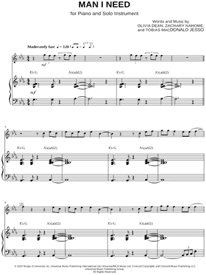 Man I Need - Piano Accompaniment by Olivia Dean - Sheet Music