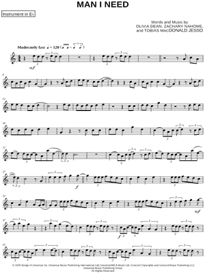 Man I Need - Eb Instrument by Olivia Dean - Sheet Music