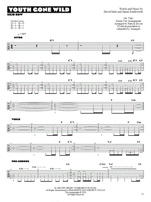 Youth Gone Wild by Mr. Tabs - Sheet Music