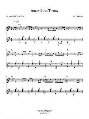 Angry Birds Theme - Flute & Guitar (Standard) by Wind & Steel - Sheet Music