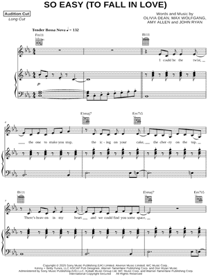 So Easy (To Fall In Love) by Olivia Dean - Sheet Music