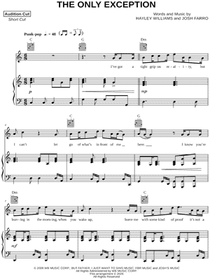 The Only Exception by Josh Farro - Sheet Music