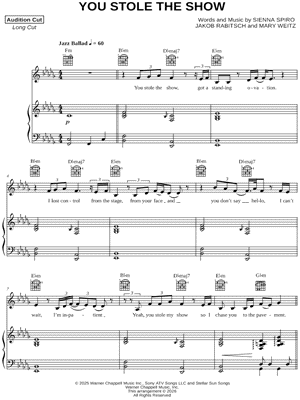 You Stole the Show by Sienna Spiro - Sheet Music