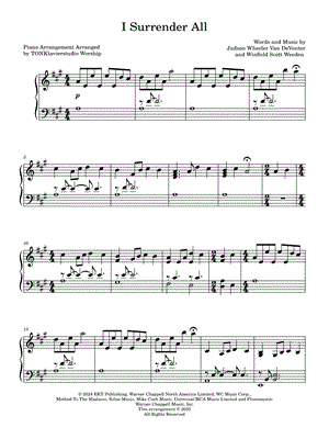 I Surrender All by TONKlavierstudio Worship - Sheet Music