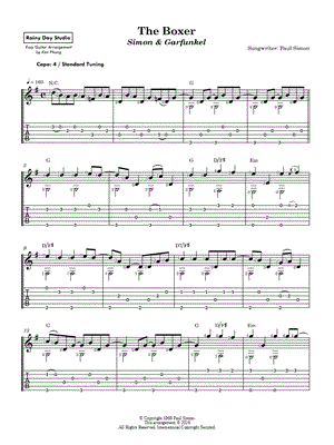 The Boxer [easy] by Rainy Day Studio - Sheet Music
