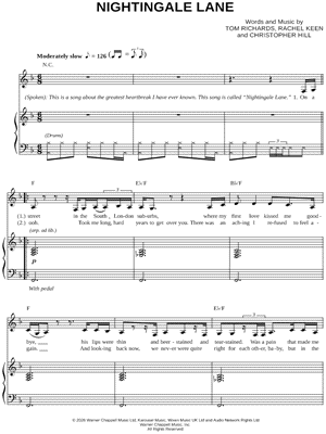 Nightingale Lane by Raye - Sheet Music