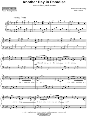 Another Day in Paradise [intermediate - lyrical] by Jennifer Eklund - Sheet Music
