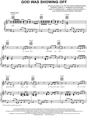 God Was Showing Off by Bruno Mars - Sheet Music