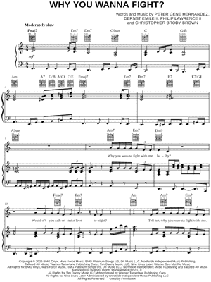 Why You Wanna Fight? by Bruno Mars - Sheet Music