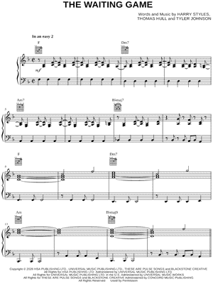 The Waiting Game by Harry Styles - Sheet Music