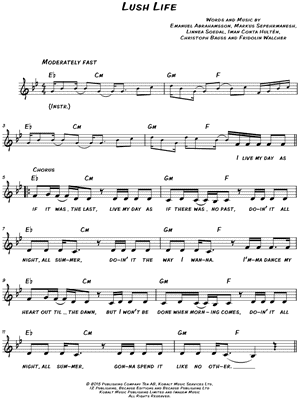 Lush Life by Zara Larsson - Sheet Music