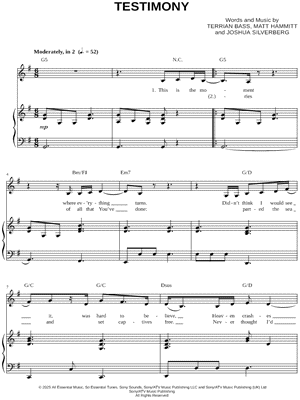 Testimony by Terrian - Sheet Music