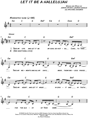 Let It Be a Hallelujah by Lauren Daigle - Sheet Music