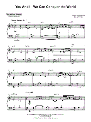 You and I by Jon Michael Ogletree - Sheet Music